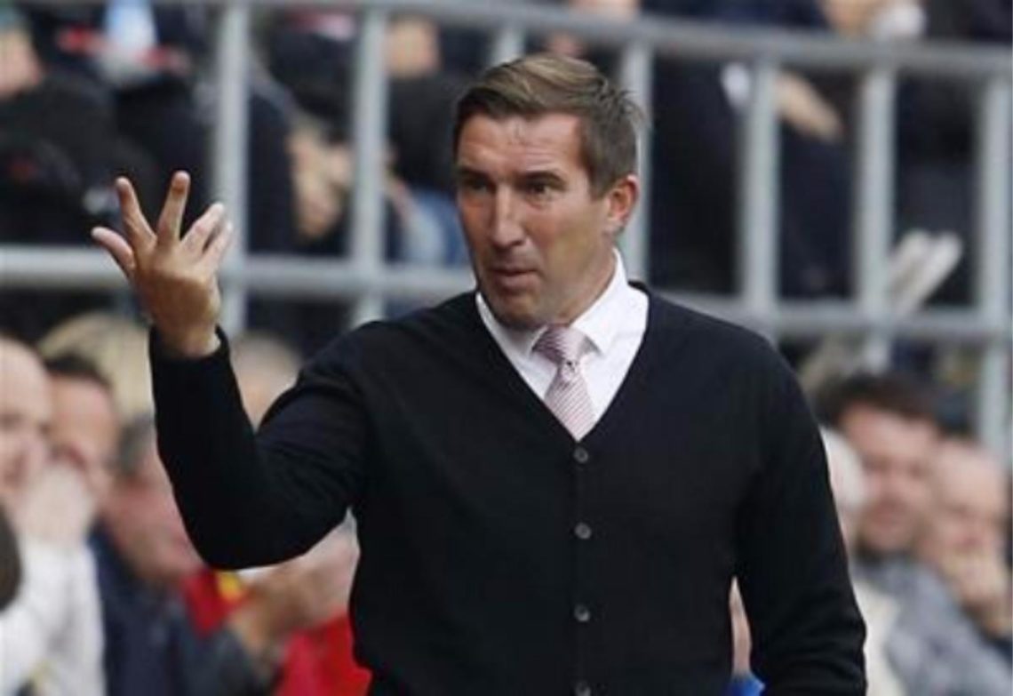 Former Everton player Alan Stubbs looking frustrated