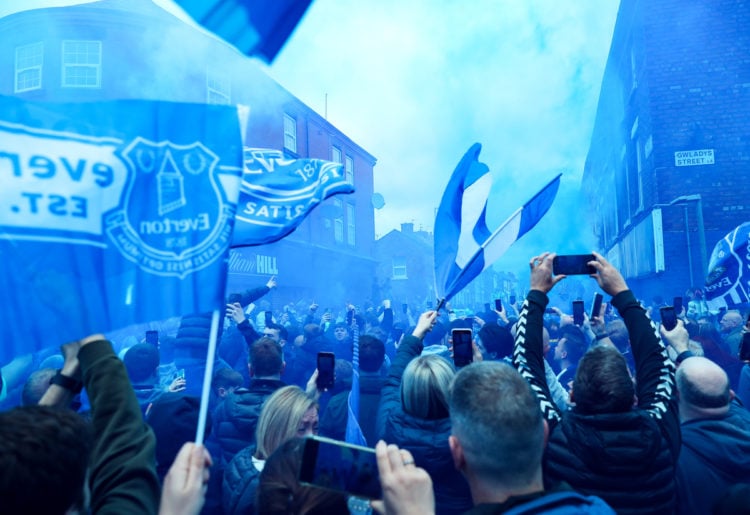 Everton fans celebrating