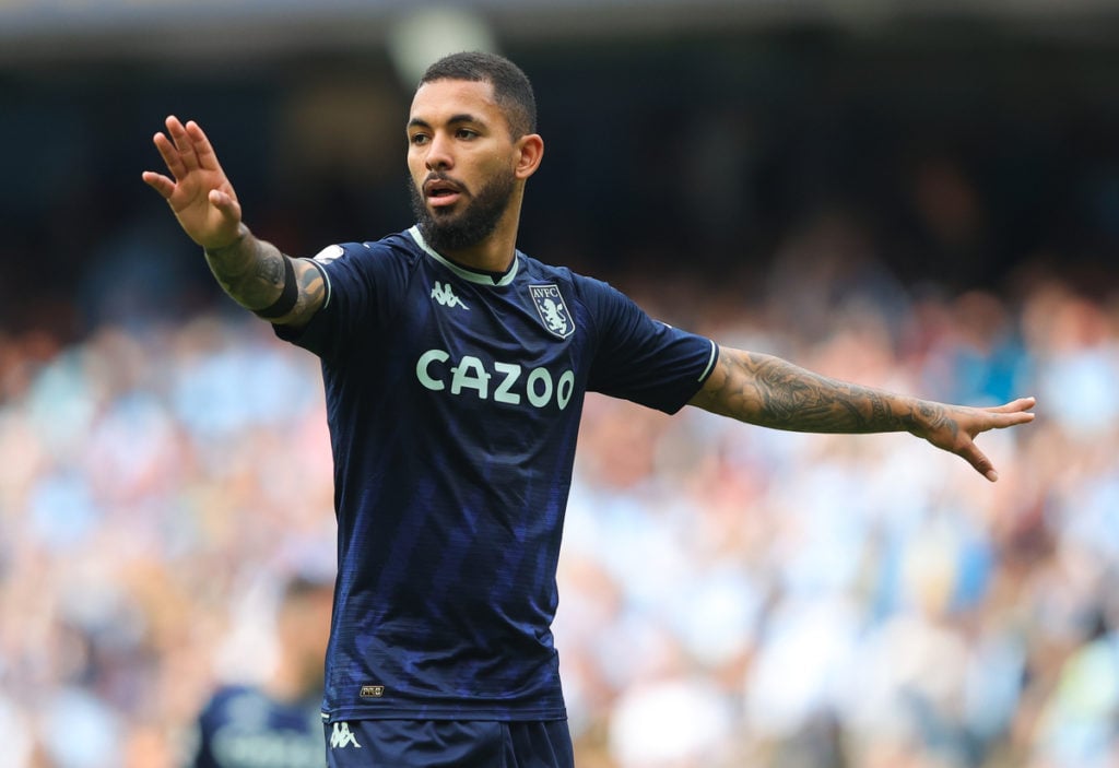 Douglas Luiz of Aston Villa during the Premier League match between Manchester City and Aston Villa at Etihad Stadium on May 22, 2022 in Manchester...