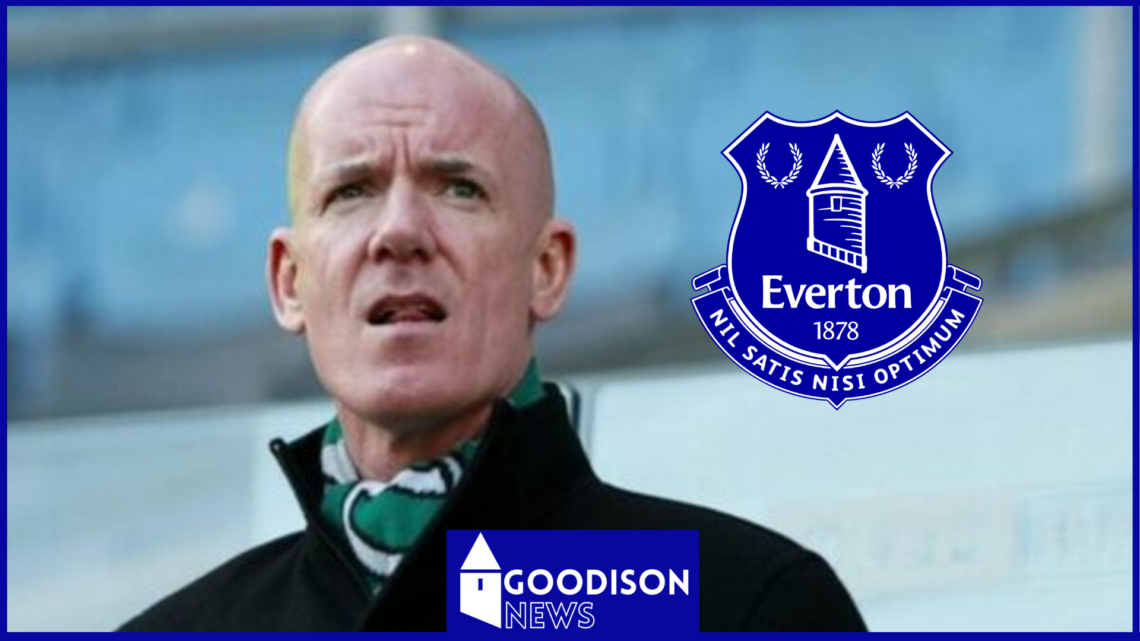 Former Premier League referee Dermot Gallagher and Everton badge