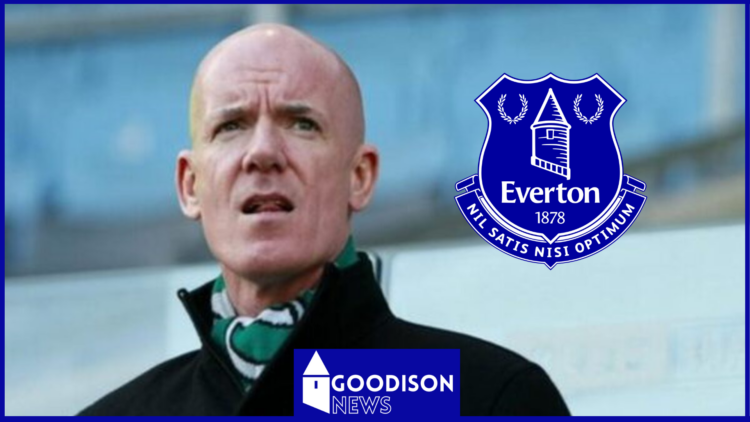 Former Premier League referee Dermot Gallagher and Everton badge