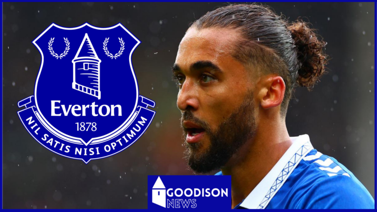 Everton badge and striker Dominic Calvert-Lewin