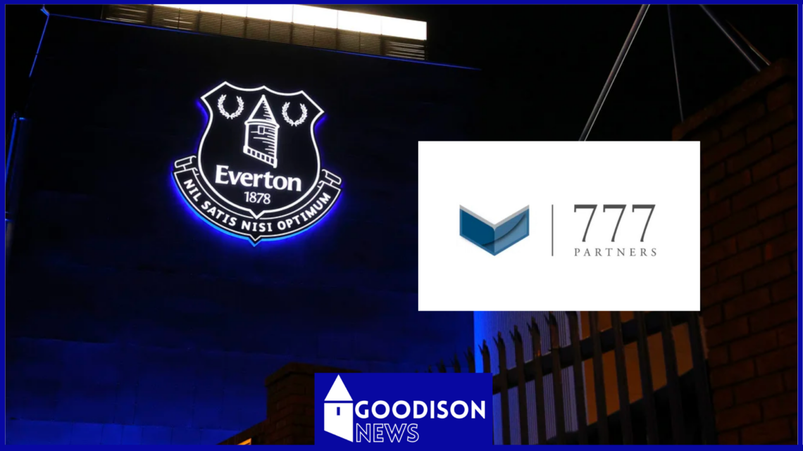 Everton badge and 777 Partners logo
