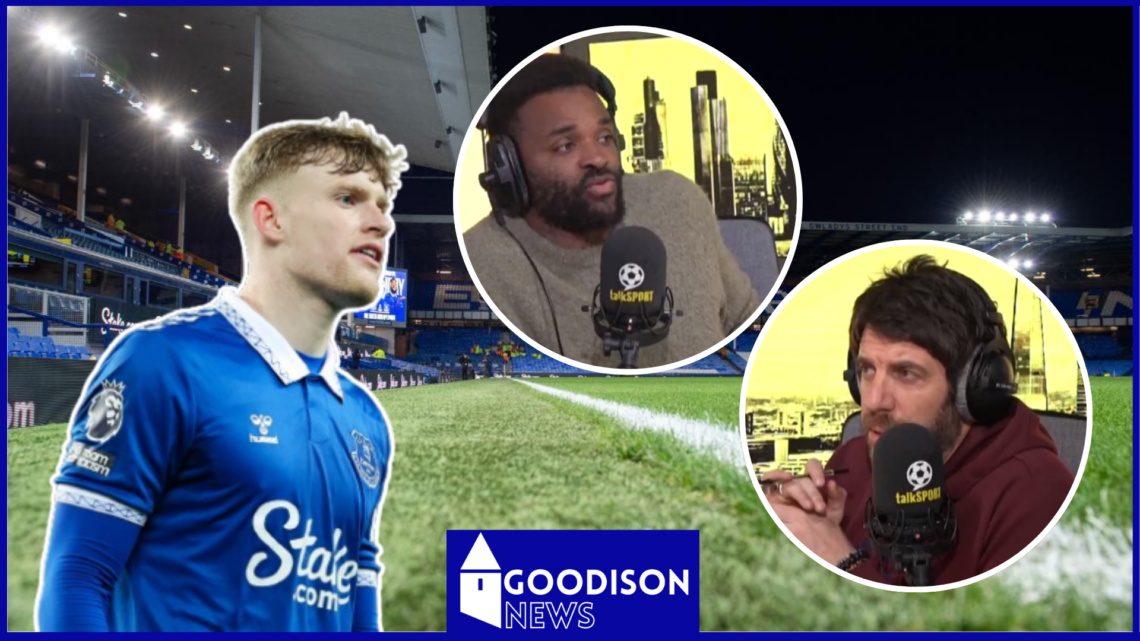 Darren Bent, Andy Goldstein and Jarrad Branthwaite at Everton