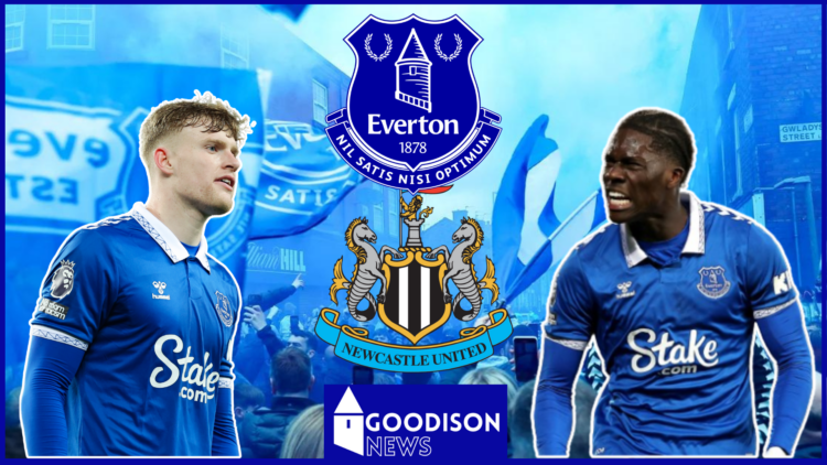 Everton and Newcastle bages, Amadou Onana and Jarrad Branthwaite