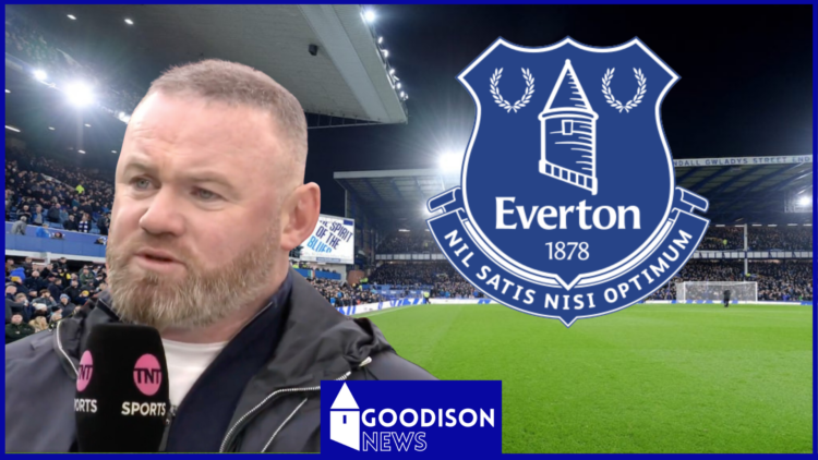 Wayne Rooney, Everton logo at Goodison Park