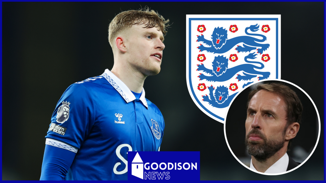 Everton ace Jarrad Branthwaite and Gareth Southgate for England