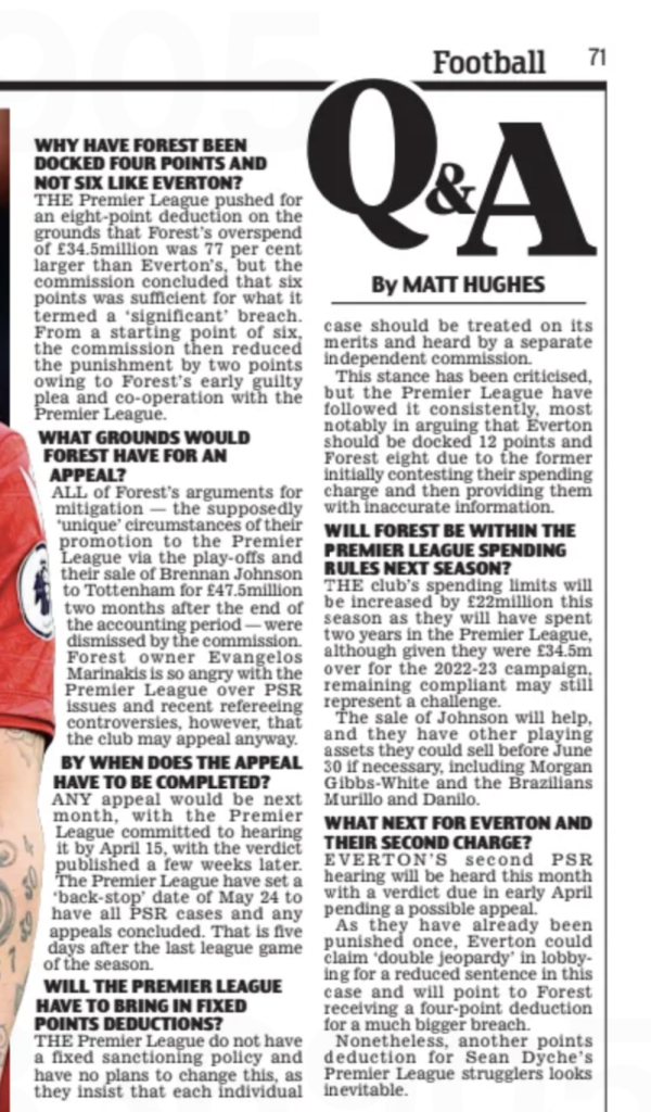Matt Hughes Daily Mail Everton