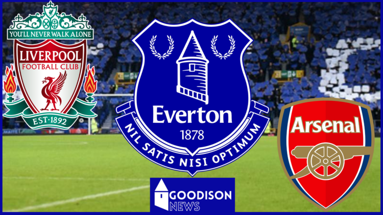 Liverpool, Everton and Arsenal badges