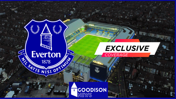 Everton badge and Goodison Park