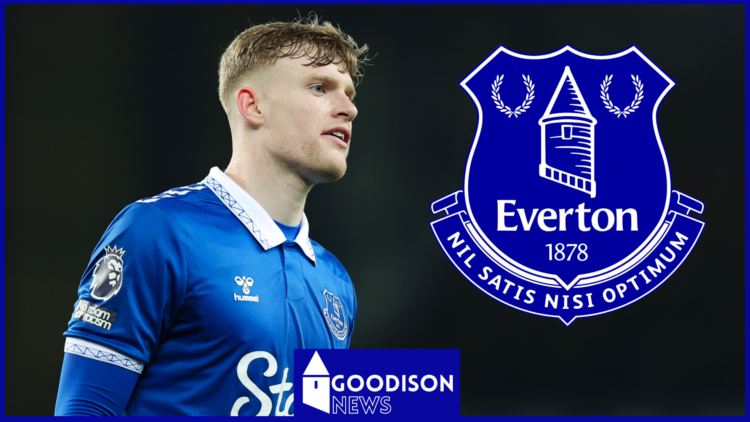 Everton badge and Jarrad Branthwaite