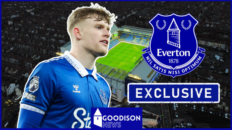 Everton badge and Jarrad Branthwaite