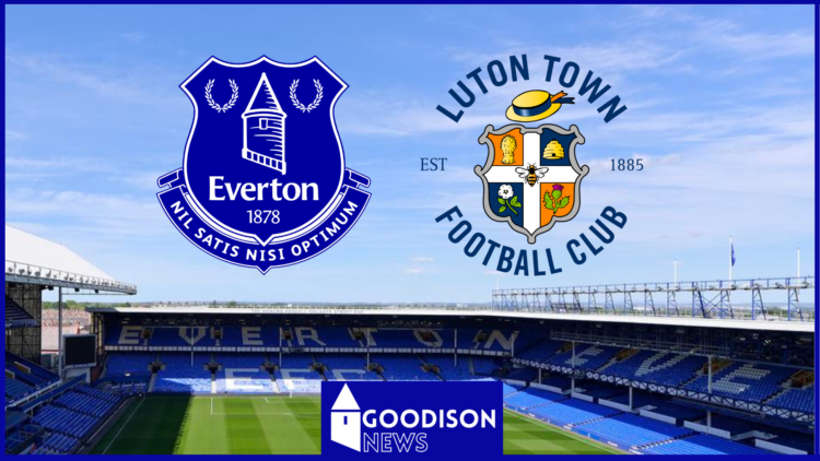 Everton and Luton Town badges at Goodison Park