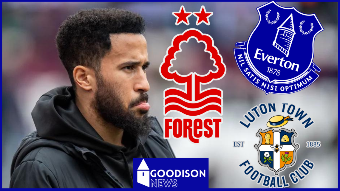 Andros Townsend, Luton and Everton badges