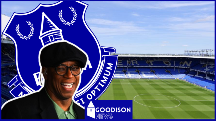 Ian Wright and Everton badge