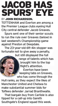 Everton and Tottenham interest in Jacob Greaves reported in the Sunday Mirror