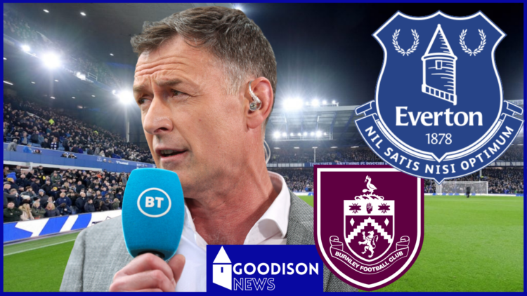 Everton, Burnley crests and Chris Sutton