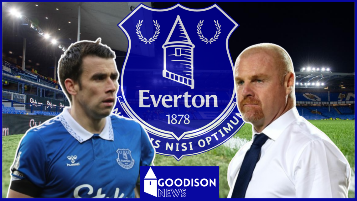 Seamus Coleman and Sean Dyche at Everton