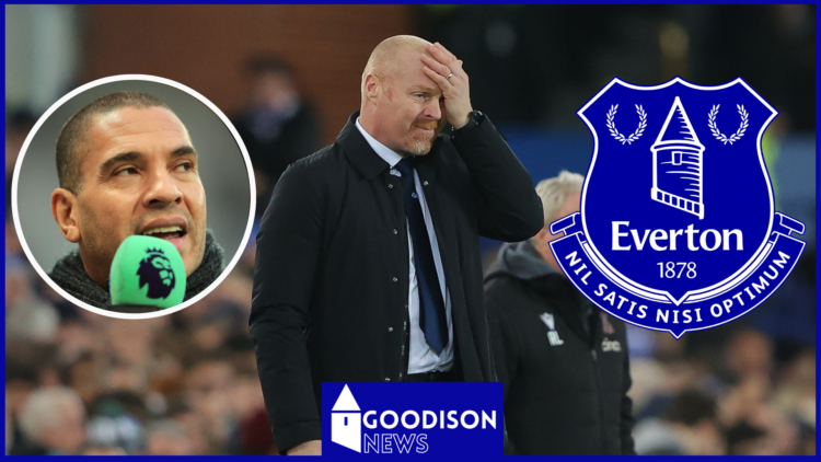 Stan Collymore and Sean Dyche with Everton badge