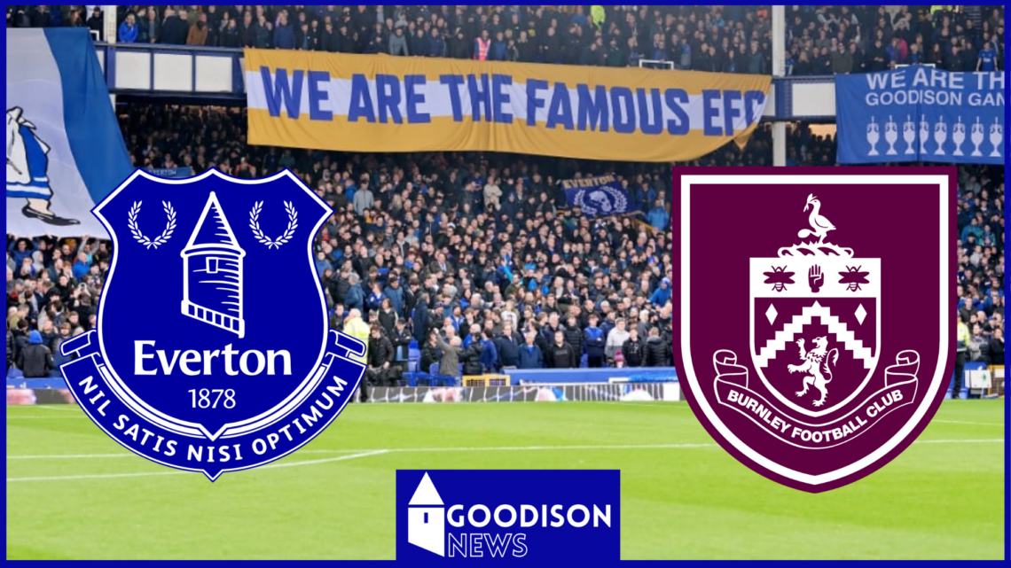 Everton badge, Burnley badge, Goodison Park