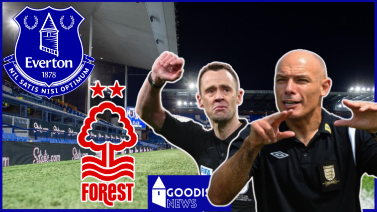 Everton badge, Nottingham Forest badge, Stuart Attwell, Howard Webb