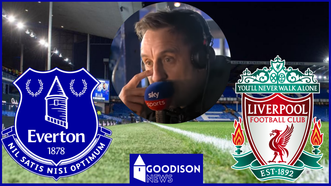 Everton badge, Liverpool badge, Gary Neville