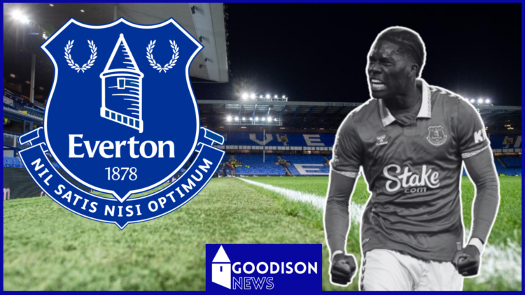Amadou Onana, Everton badge, Goodison Park