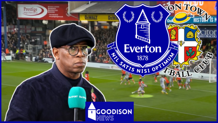 Ian Wright, Everton badge, Luton Town badge, BBC Match of the Day