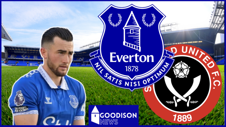 Jack Harrison, Everton badge, Sheffield United badge