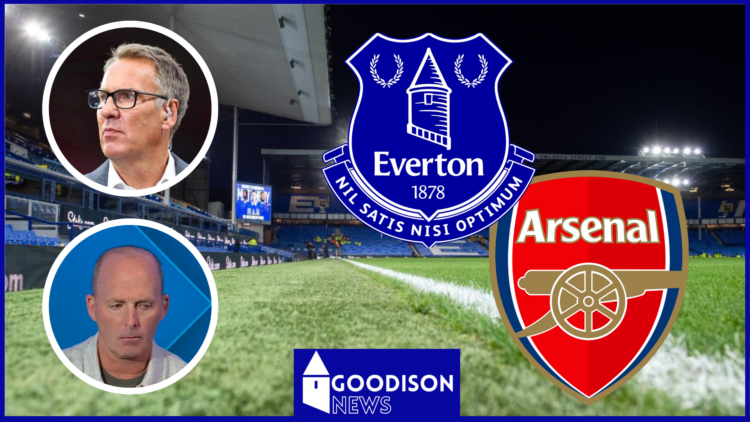Paul Merson, Mike Dean, Everton badge, Arsenal badge