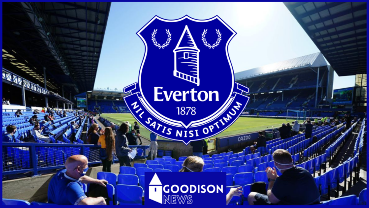 Everton badge and Goodison Park