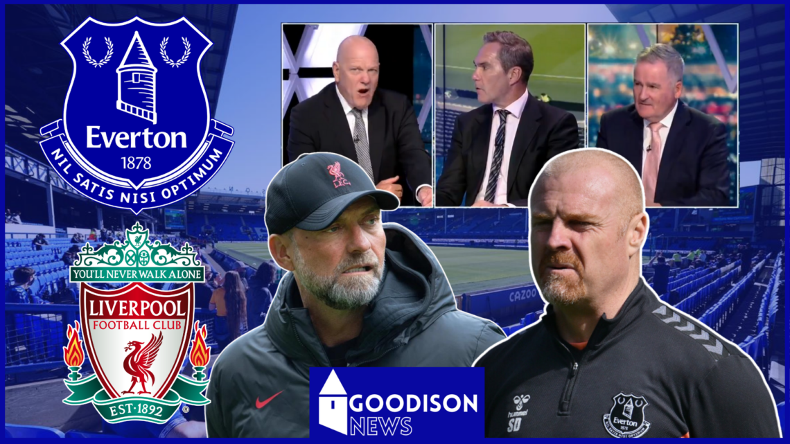 Everton and Liverpool badges, Sean Dyche, Jurgen Klopp and beIN SPORTS studio