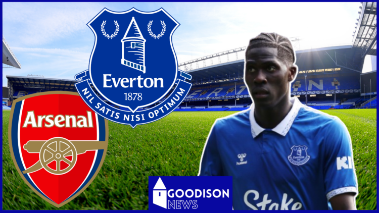 Amadou Onana, Everton badge, Arsenal badge
