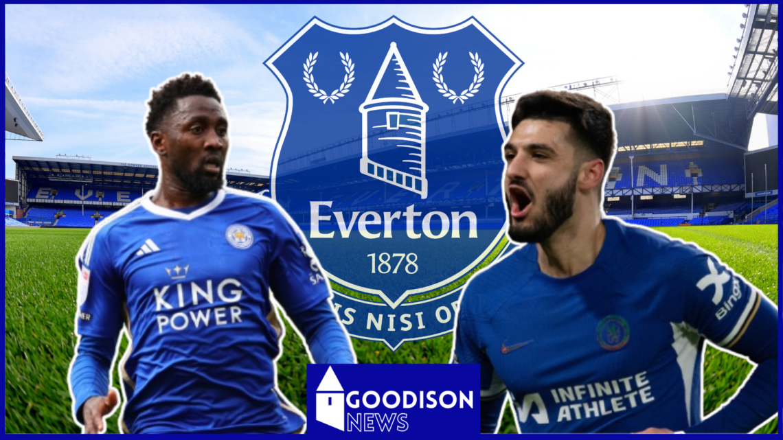 Armando Broja, Wilfried Ndidi, Everton badge