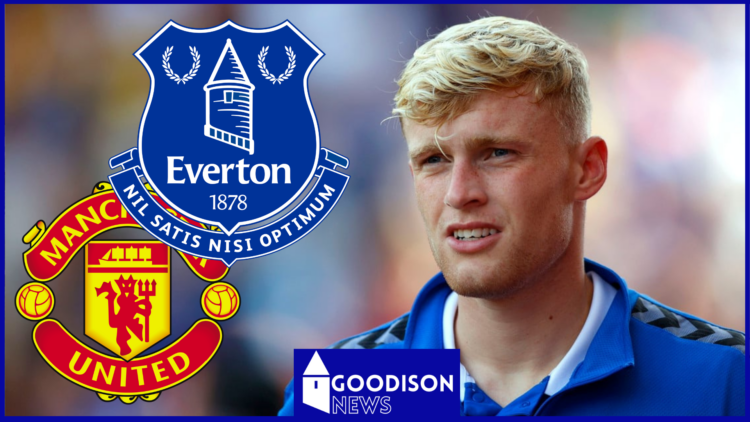 Jarrad Branthwaite, Everton badge, Manchester United badge