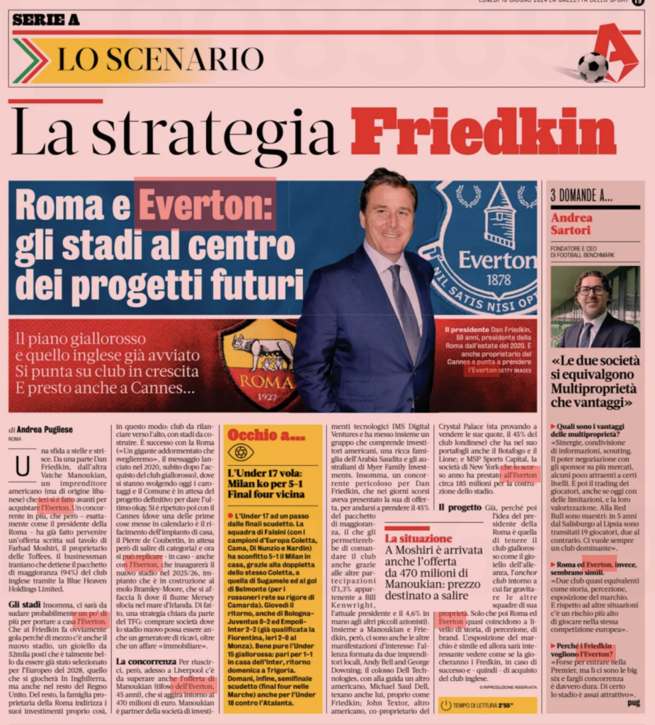 La Gazzetta dello Sport page 19 Everton