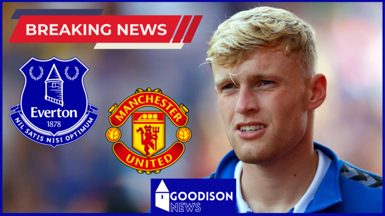 Jarrad Branthwaite, Everton badge, Manchester United badge