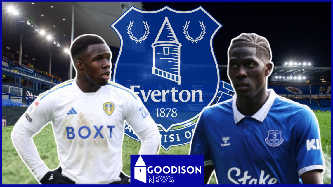 Amadou Onana, Wilfried Gnonto, Everton badge