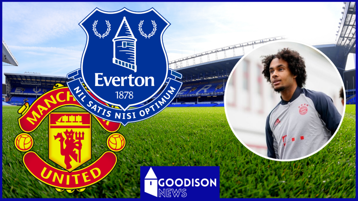 Joshua Zirkzee, Everton badge, Manchester United badge