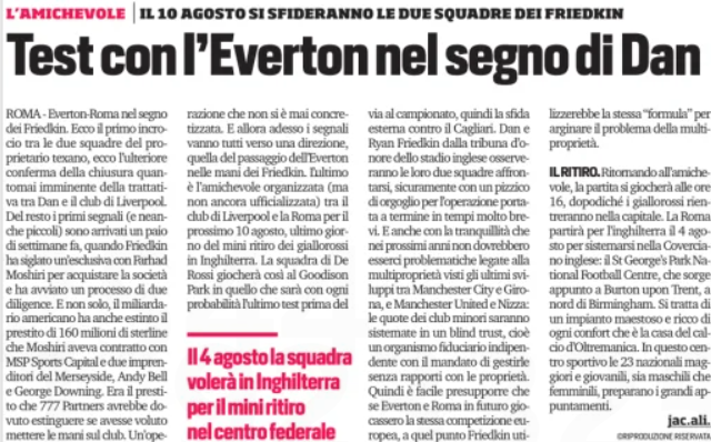 Everton, Roma, Dan Friedkin