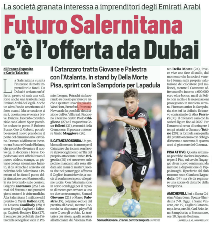 Boulaye Dia, Everton, Corriere dello Sport article