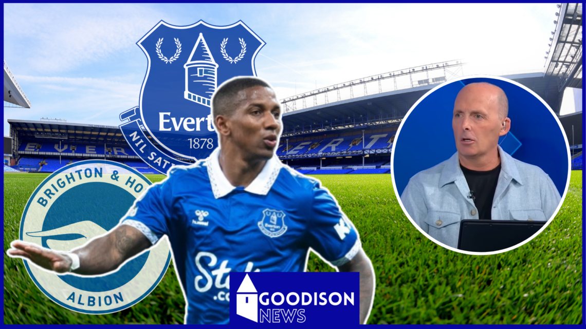 Ashley Young, Mike Dean, Everton badge, Brighton badge