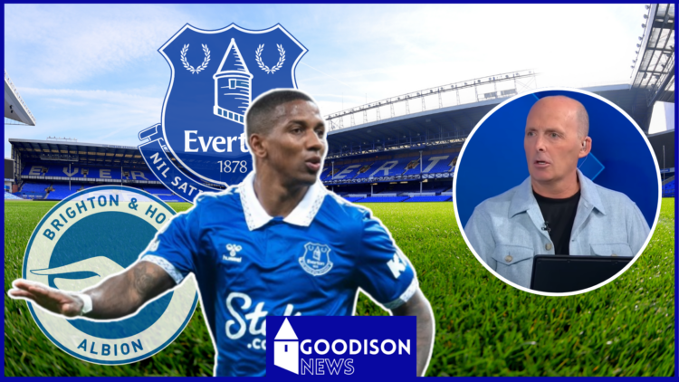 Ashley Young, Mike Dean, Everton badge, Brighton badge