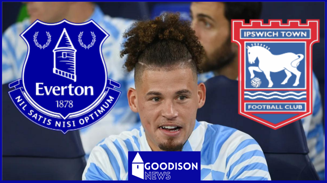 Kalvin Phillips, Everton badge, Ipswich Town badge