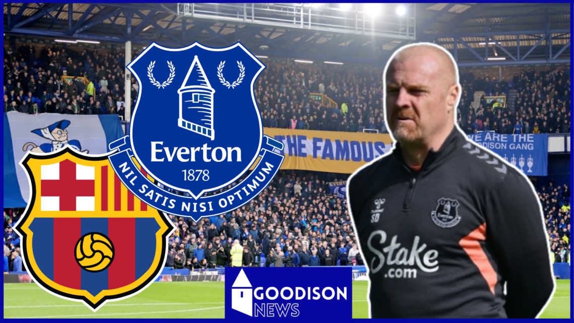 Sean Dyche, Everton badge, Barcelona badge