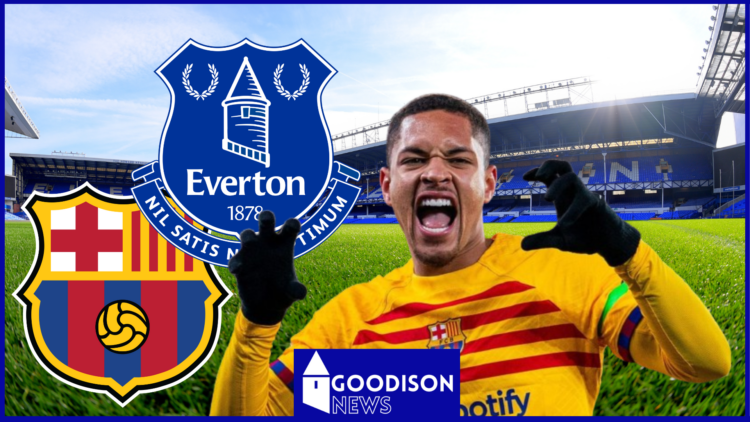 Vitor Roque, Everton badge, Barcelona badge