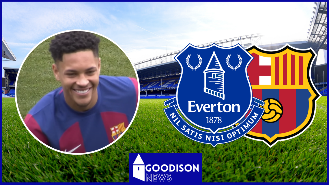 Vitor Roque, Everton badge, Barcelona badge