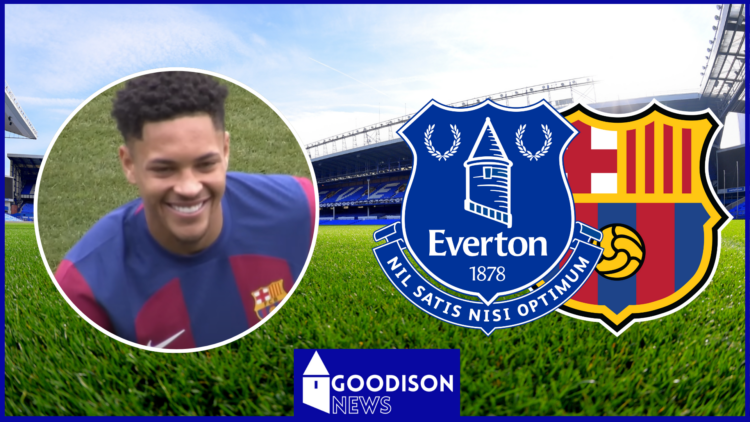 Vitor Roque, Everton badge, Barcelona badge
