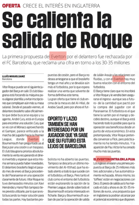 Vitor Roque, Everton, Barcelona, Sport article