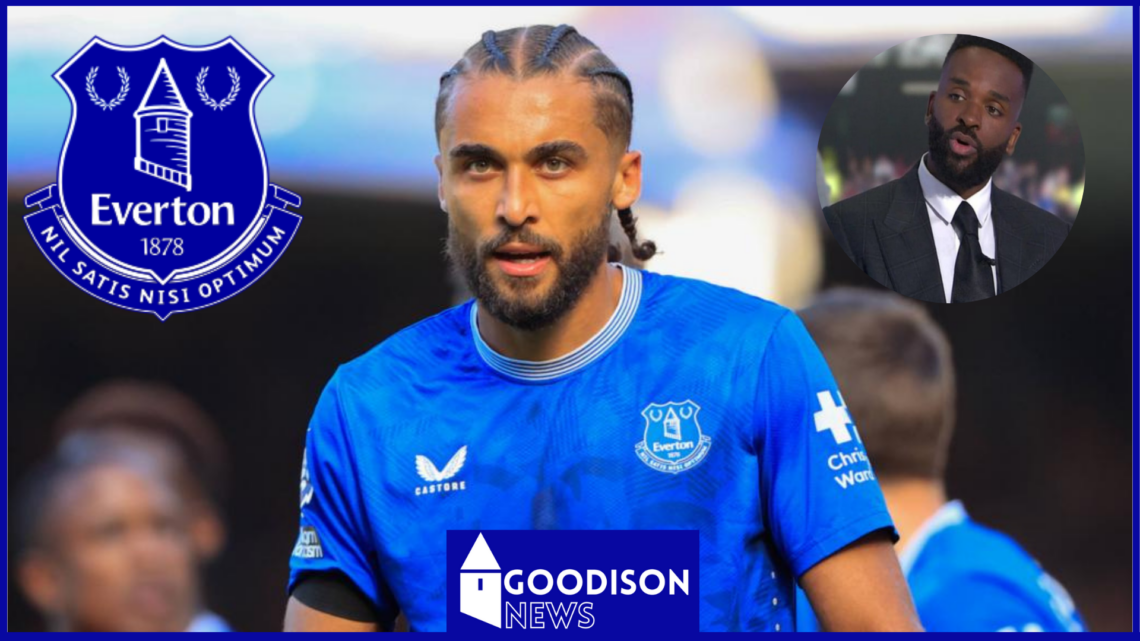 Everton striker Dominic Calvert-Lewin and Darren Bent
